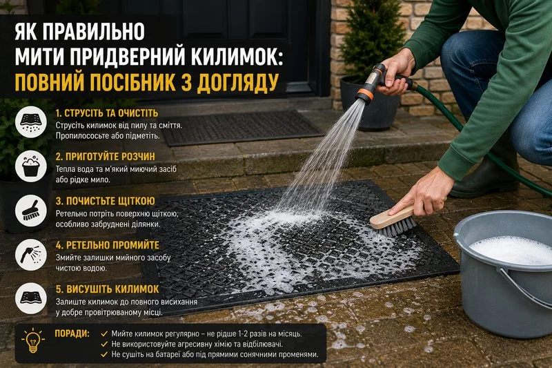 Как правильно мыть придверный коврик